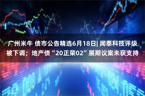 广州米牛 债市公告精选6月18日| 闻泰科技评级被下调；地产债“20正荣02”展期议案未获支持